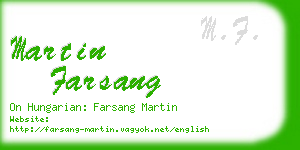 martin farsang business card